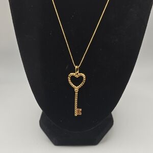 Tiffany & Co 18k Twisted Heart Key Necklace